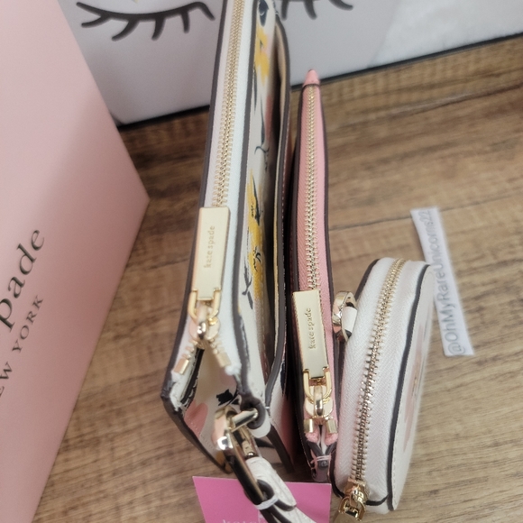 🌸LAST ONE🌸Kate Spade Lily Blooms 3pc Wristlet Set -NEW - Picture 9 of 16